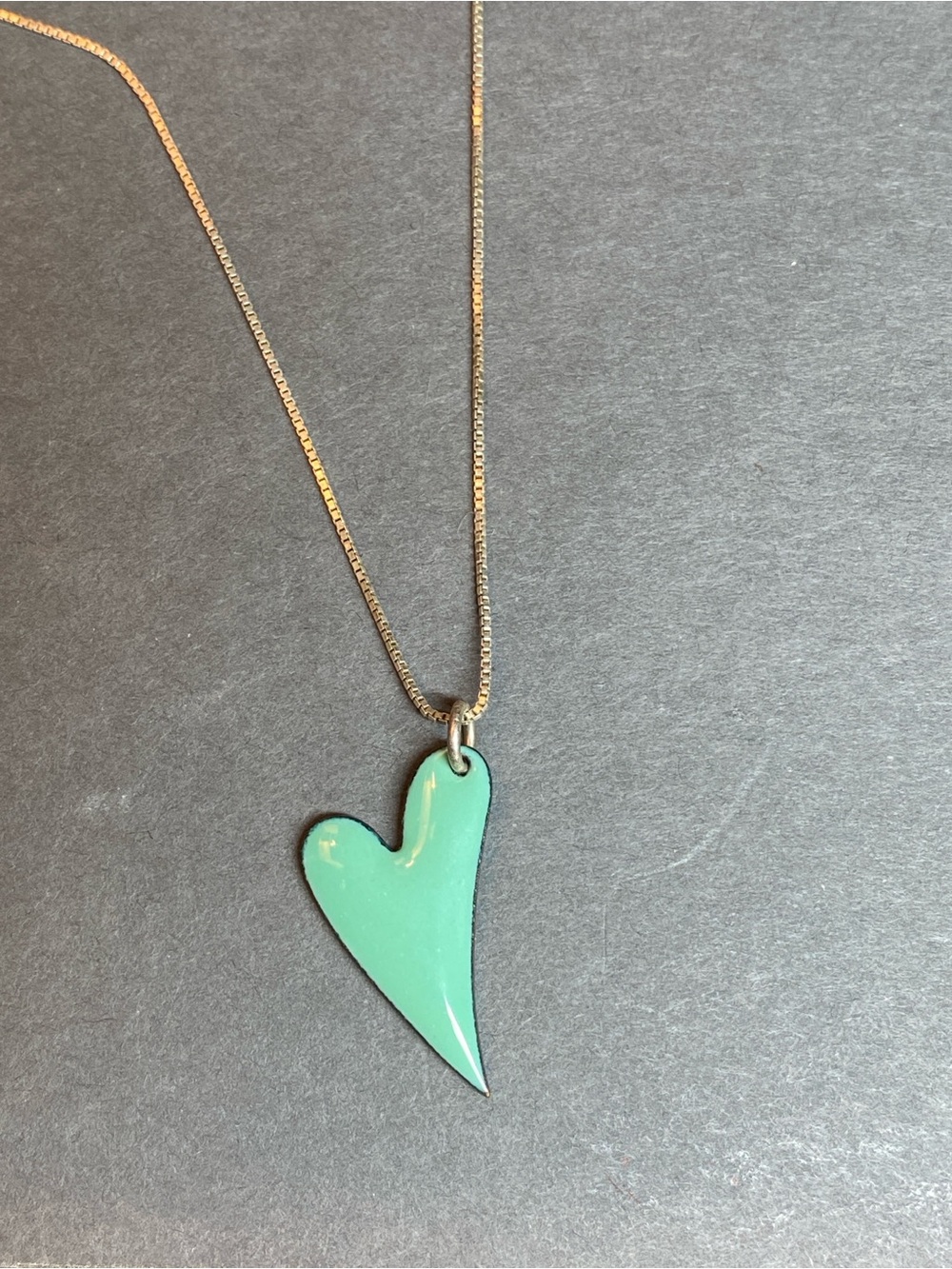 Artisan enamel heart necklace